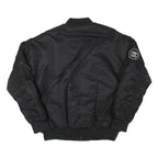 BILAL HASSANI Mens Black Bomber Jacket M Polyester Blend Plain Zip Casual