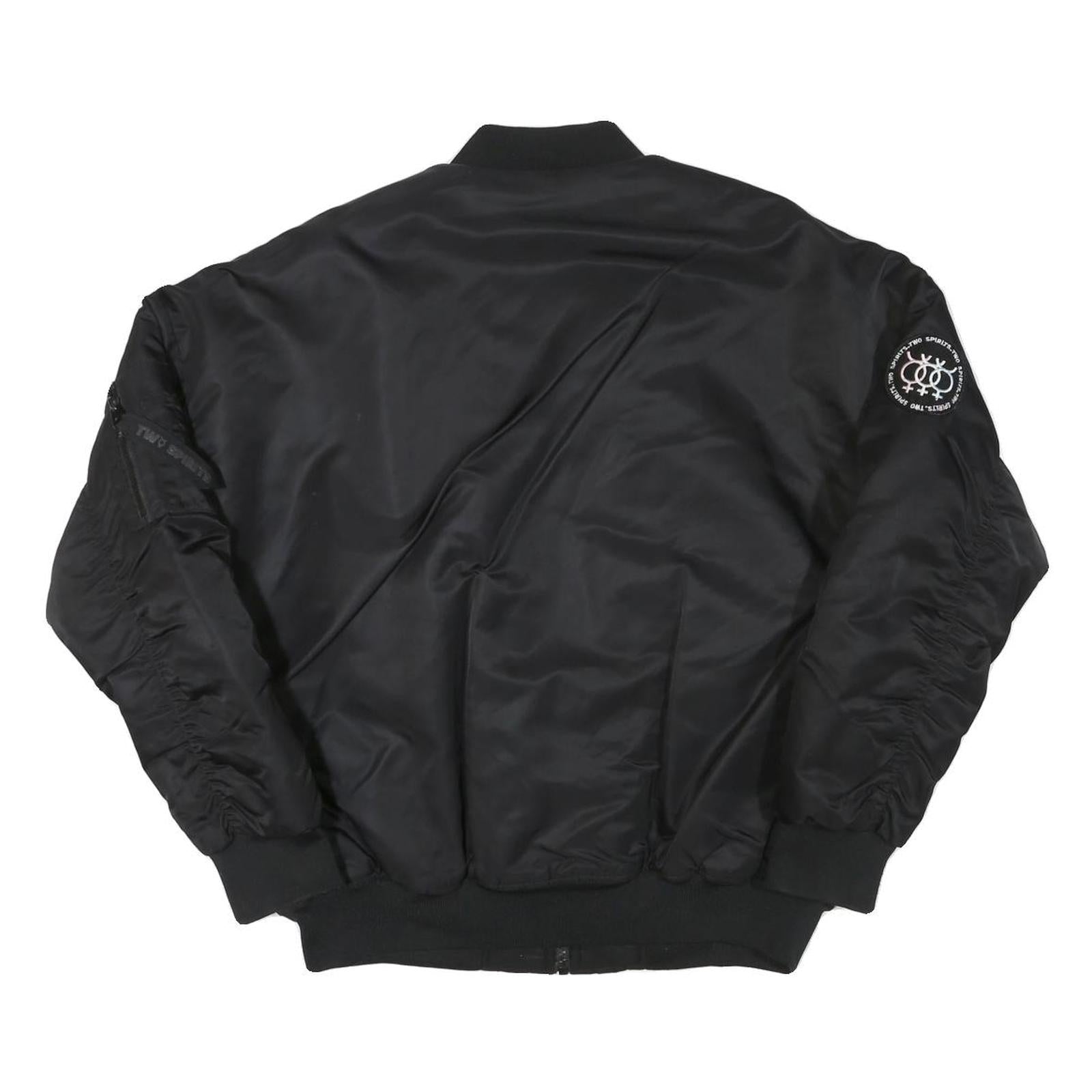 BILAL HASSANI Mens Black Bomber Jacket M Polyester Blend Plain Zip Casual