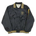 BUSH KELLER CO Mens Black & Yellow Football Button Jacket 2XL Nylon Varsity