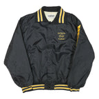 BUSH KELLER CO Mens Black & Yellow Football Button Jacket 2XL Nylon Varsity