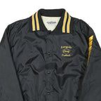 BUSH KELLER CO Mens Black & Yellow Football Button Jacket 2XL Nylon Varsity