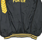 BUSH KELLER CO Mens Black & Yellow Football Button Jacket 2XL Nylon Varsity