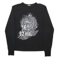 ABERCROMBIE & FITCH Mens Black Graphic T-Shirt M Long Sleeve Crew Neck Cotton