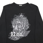 ABERCROMBIE & FITCH Mens Black Graphic T-Shirt M Long Sleeve Crew Neck Cotton