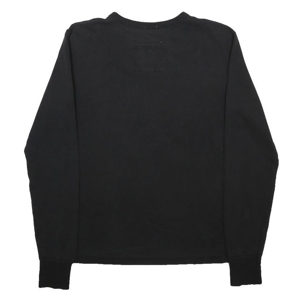 ABERCROMBIE & FITCH Mens Black Graphic T-Shirt M Long Sleeve Crew Neck Cotton