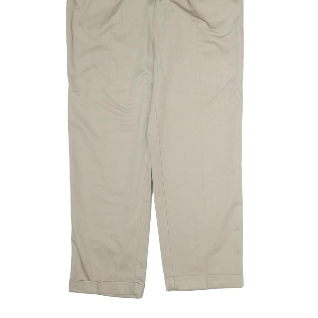 TOMMY HILFIGER Mens Cotton Beige Regular Straight Trousers W36 L34 Classic