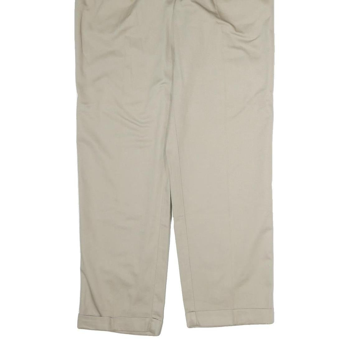 TOMMY HILFIGER Mens Cotton Beige Regular Straight Trousers W36 L34 Classic