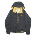 HELLY HANSEN Womens Black & Gold Outdoor Zip Jacket M Polyamide Hooded