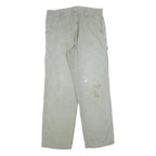CARHARTT Mens Relaxed Fit Beige Workwear Trousers W33 L30 Cotton Blend Zip