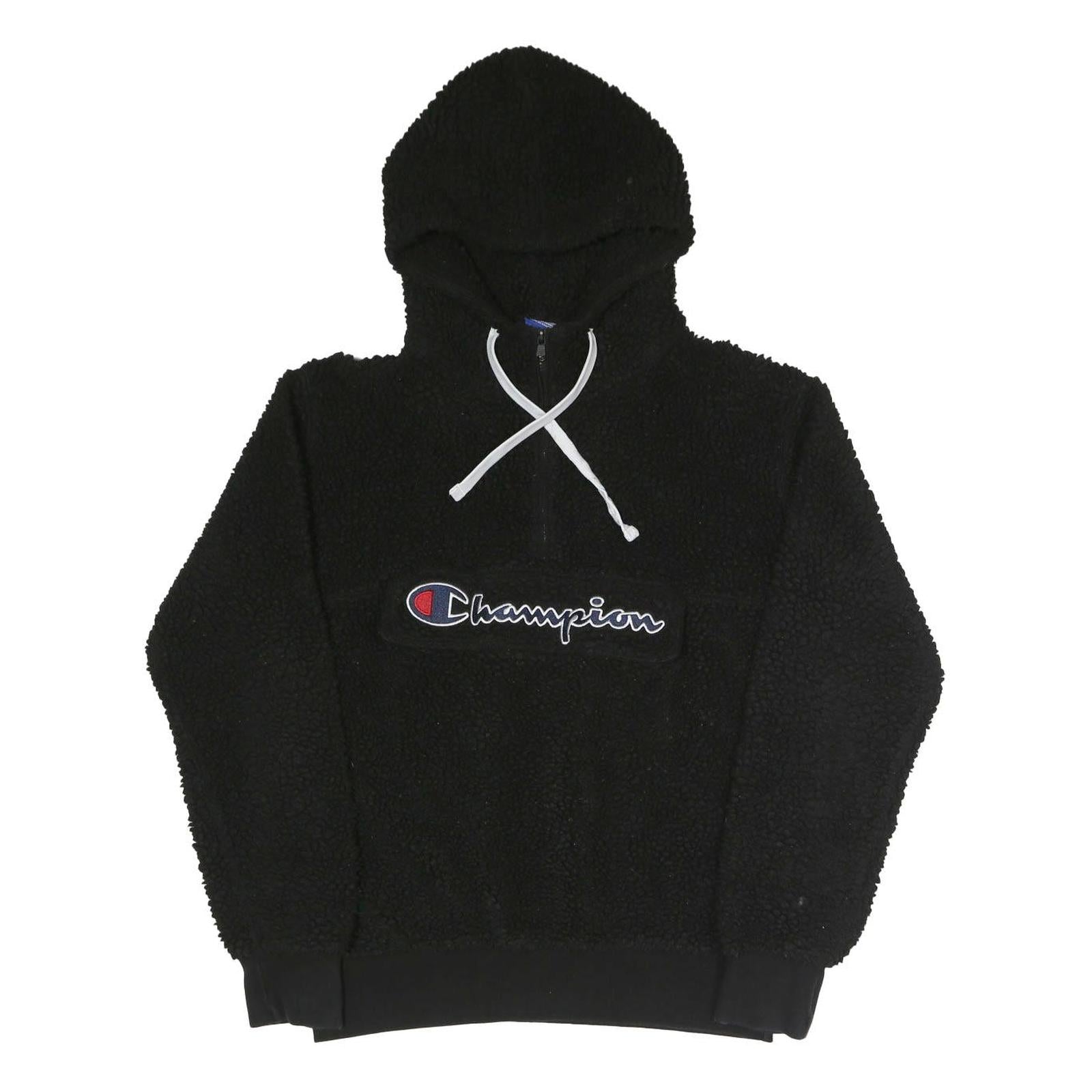 CHAMPION Womens Black Hoodie Fleece ¼ Zip L Warm Comfort Sportswear