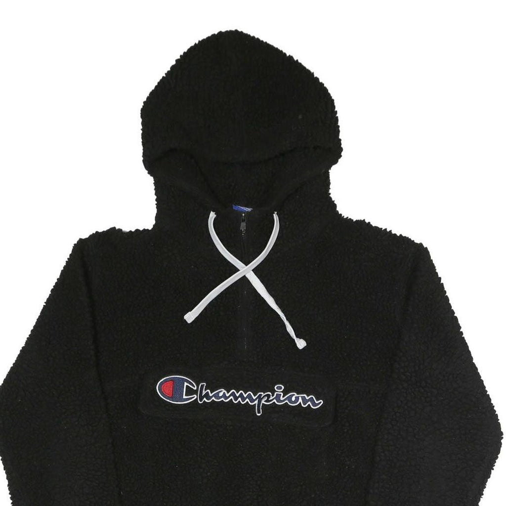 CHAMPION Womens Black Hoodie Fleece ¼ Zip L Warm Comfort Sportswear