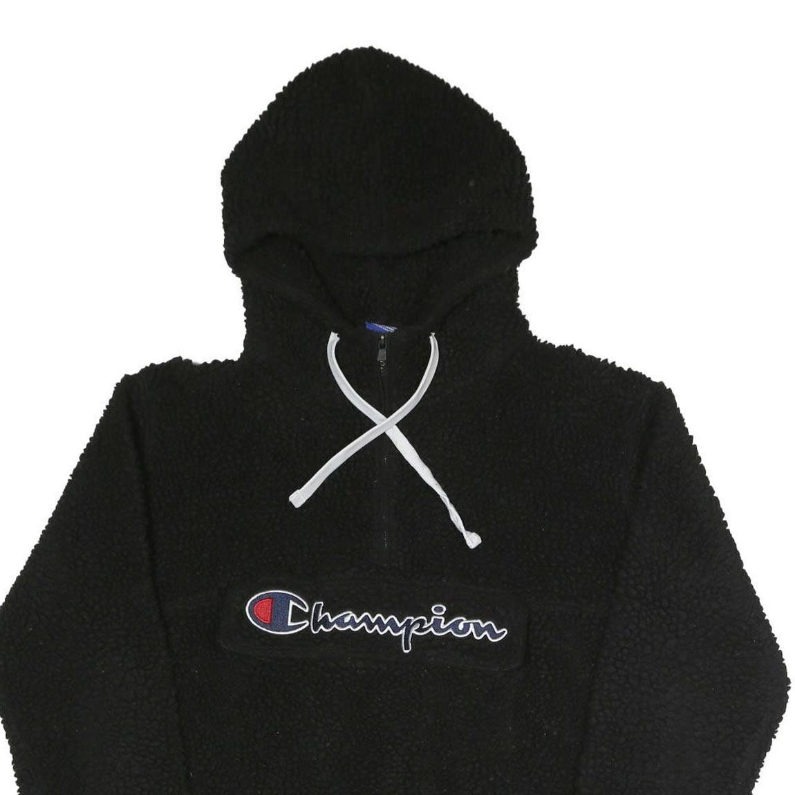 CHAMPION Womens Black Hoodie Fleece ¼ Zip L Warm Comfort Sportswear