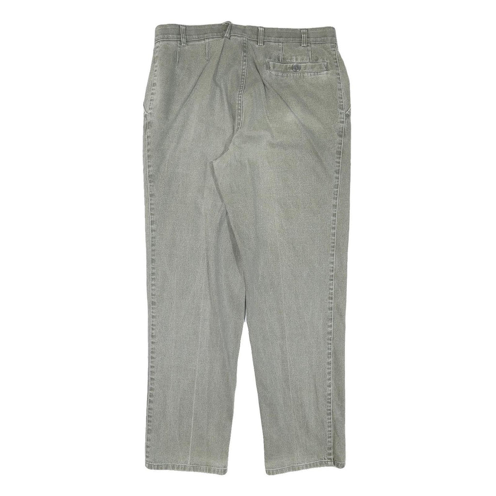 G GABALDI Mens Cotton Blend Grey Regular Fit Straight Leg Trousers W34 L31 Smart