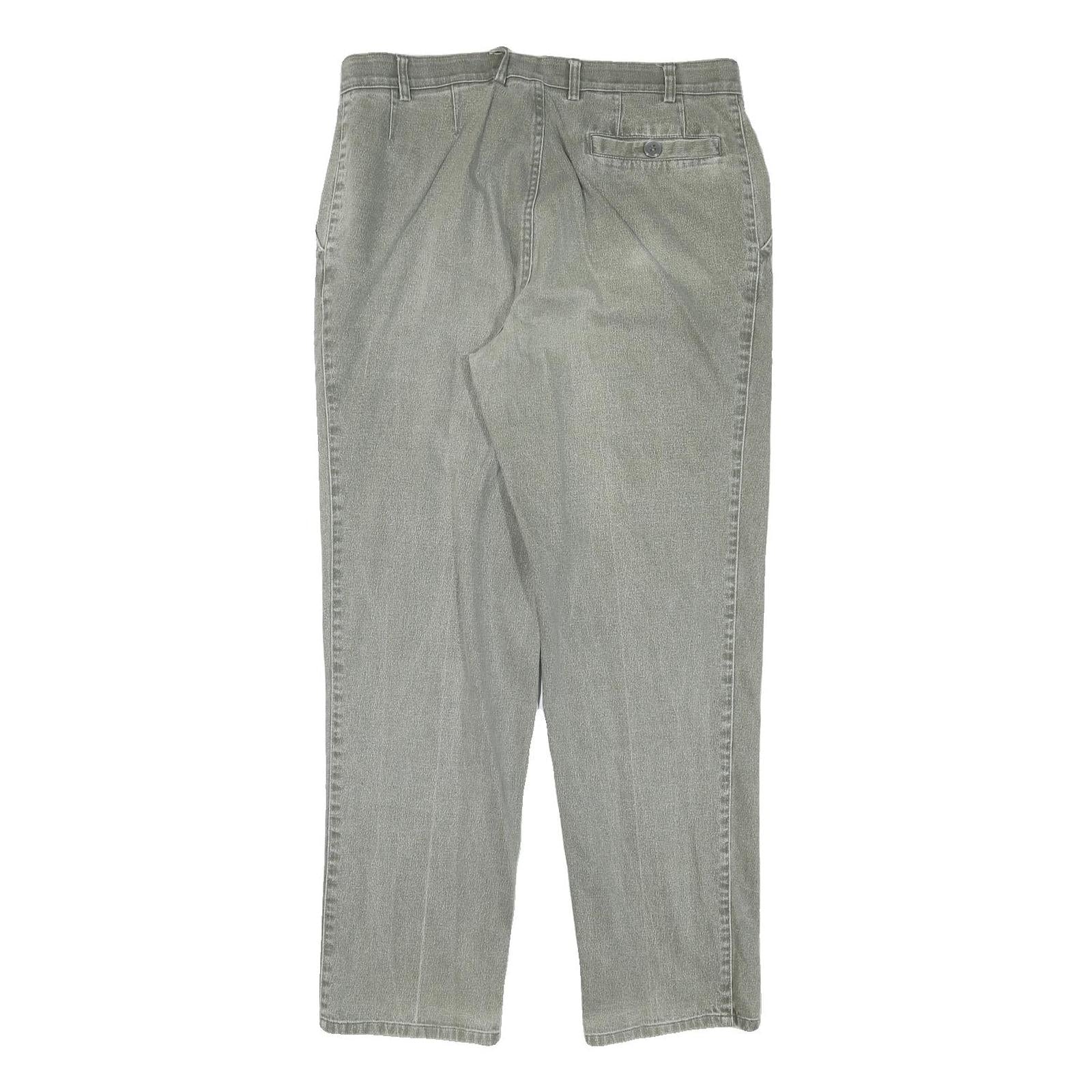 G GABALDI Mens Cotton Blend Grey Regular Fit Straight Leg Trousers W34 L31 Smart