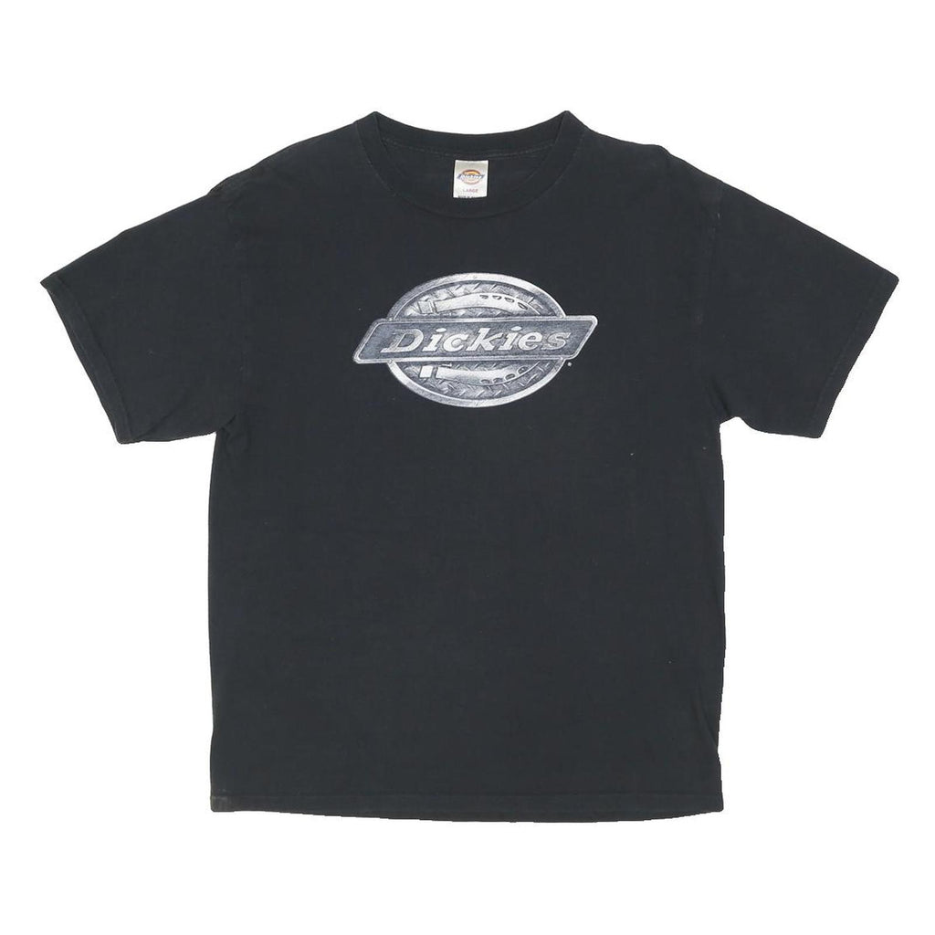 DICKIES Mens Black Graphic T-Shirt L Short Sleeve Crew Neck Cotton Blend