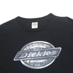 DICKIES Mens Black Graphic T-Shirt L Short Sleeve Crew Neck Cotton Blend