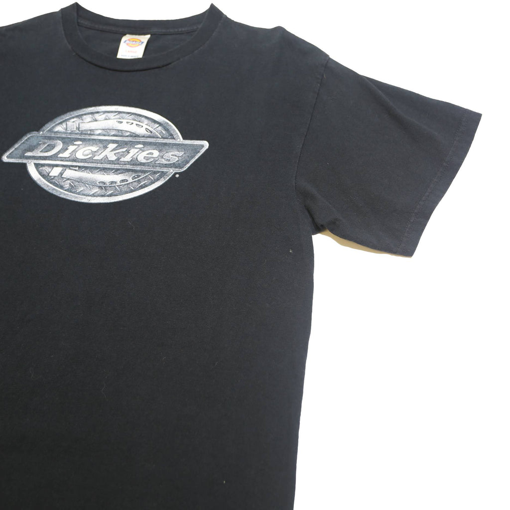 DICKIES Mens Black Graphic T-Shirt L Short Sleeve Crew Neck Cotton Blend
