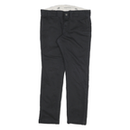 DICKIES Mens Slim Black Trousers W30 L27 Cotton Blend Zip Pockets Casual