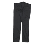 DICKIES Mens Slim Black Trousers W30 L27 Cotton Blend Zip Pockets Casual