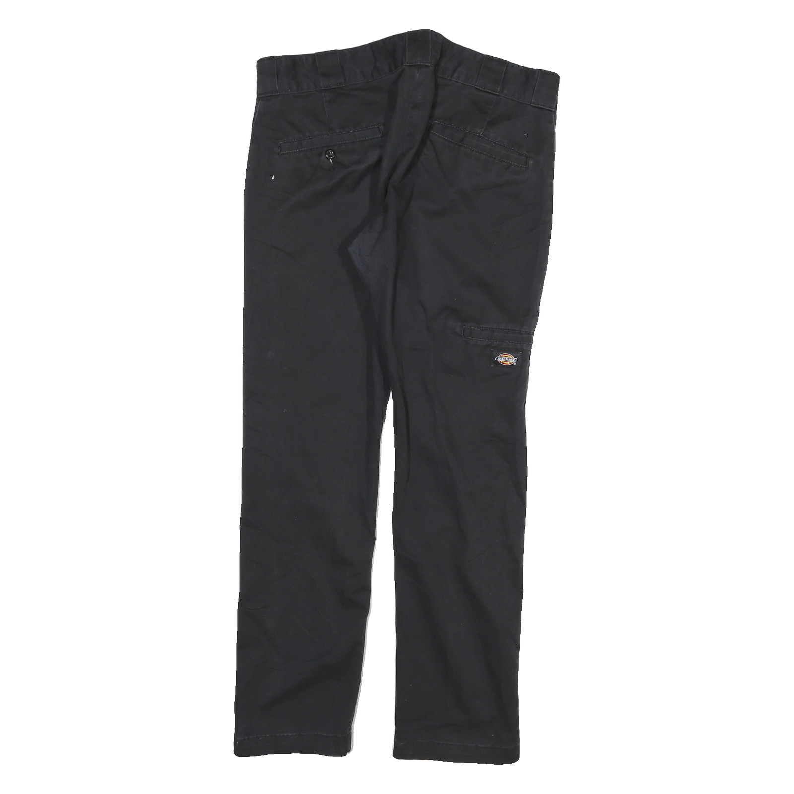 DICKIES Mens Slim Black Trousers W30 L27 Cotton Blend Zip Pockets Casual