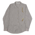 SHIRTS COMPANY Mens Brown & White Check Shirt M Cotton Blend Casual Long Sleeve