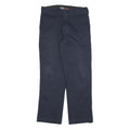 DICKIES Mens Cotton Blend Navy Regular Leg Trousers W32 L31 Zip Closure Workwear