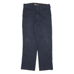 DICKIES Mens Cotton Blend Navy Regular Leg Trousers W32 L31 Zip Closure Workwear