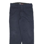 DICKIES Mens Cotton Blend Navy Regular Leg Trousers W32 L31 Zip Closure Workwear