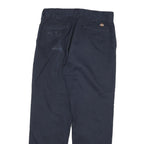 DICKIES Mens Cotton Blend Navy Regular Leg Trousers W32 L31 Zip Closure Workwear