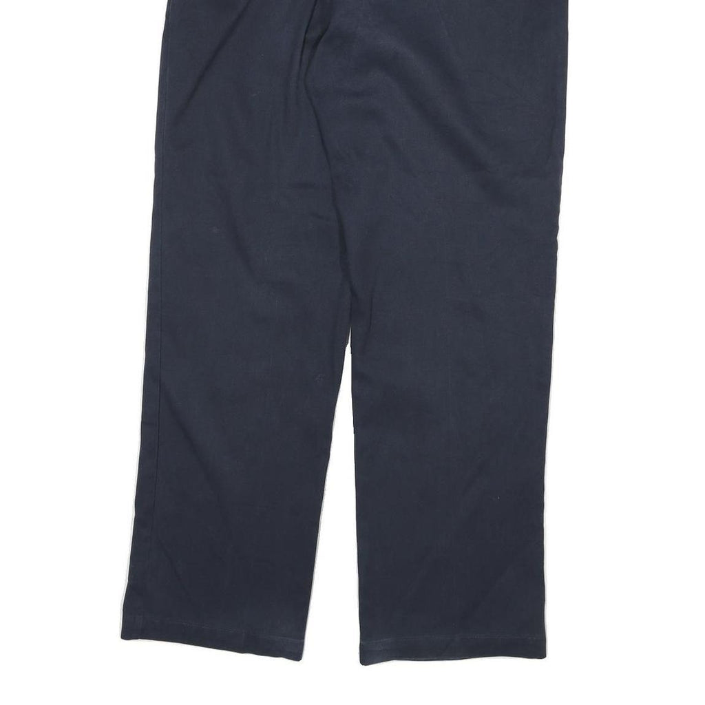 DICKIES Mens Cotton Blend Navy Regular Leg Trousers W32 L31 Zip Closure Workwear