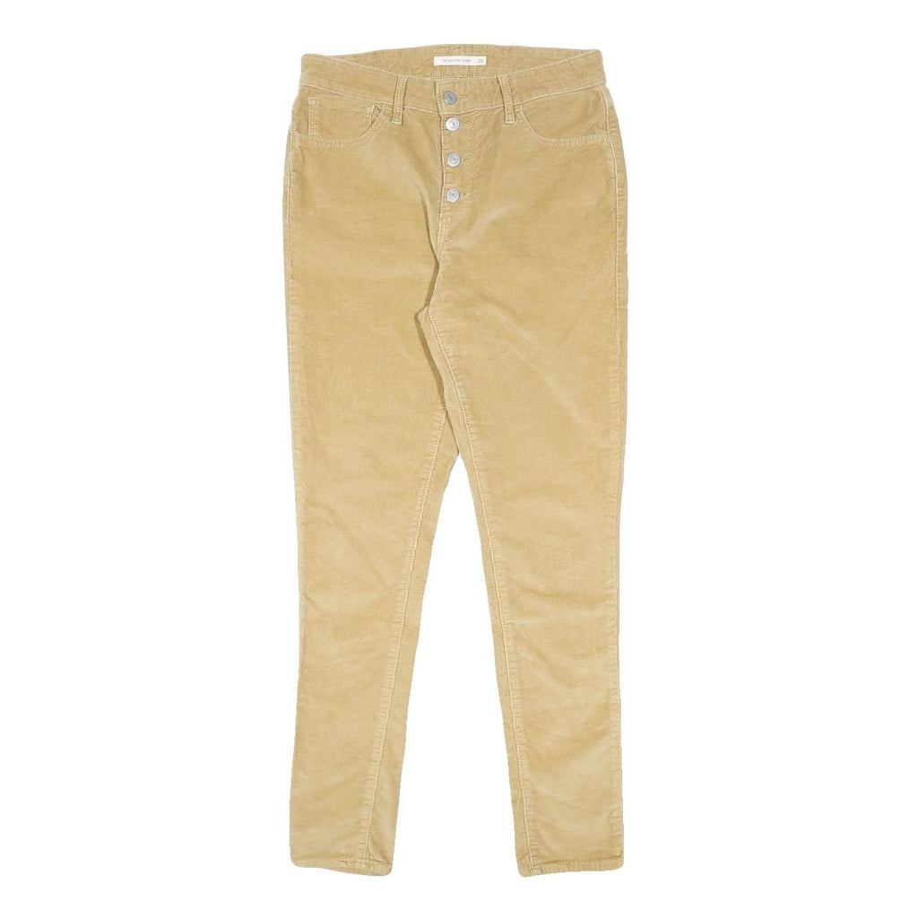 LEVI'S Womens Cotton Blend Beige Slim Skinny Trousers W29 L30 Button Closure