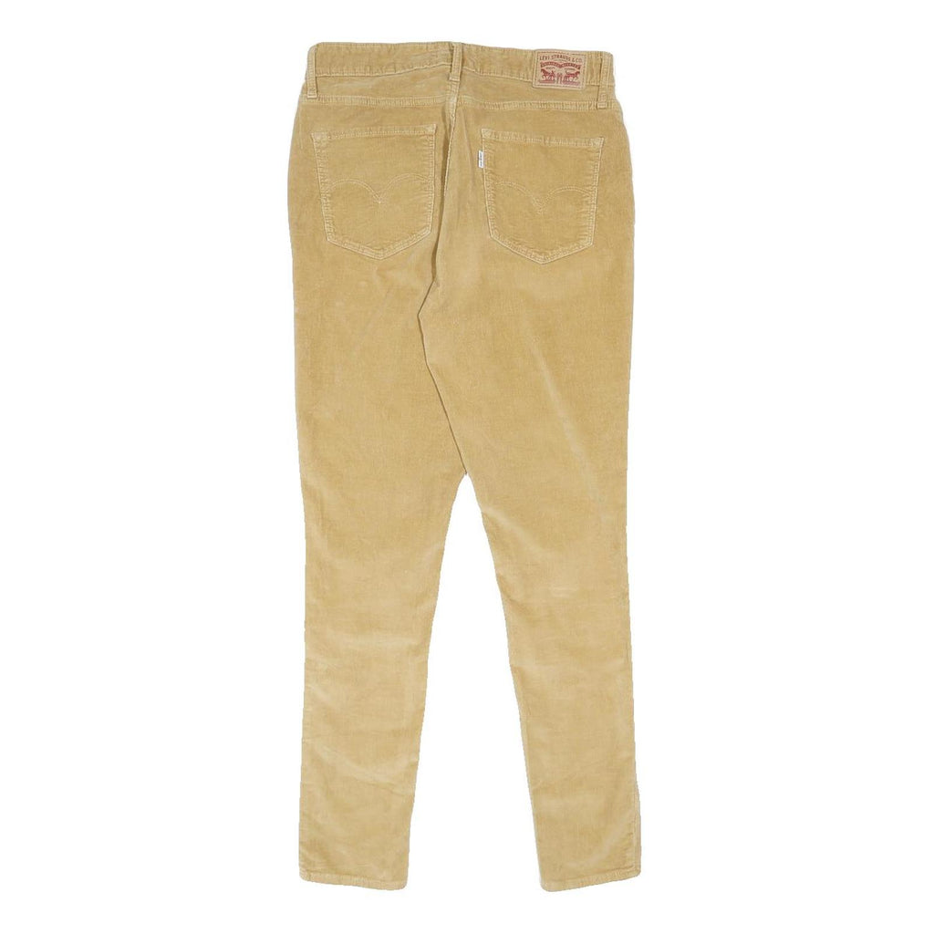 LEVI'S Womens Cotton Blend Beige Slim Skinny Trousers W29 L30 Button Closure