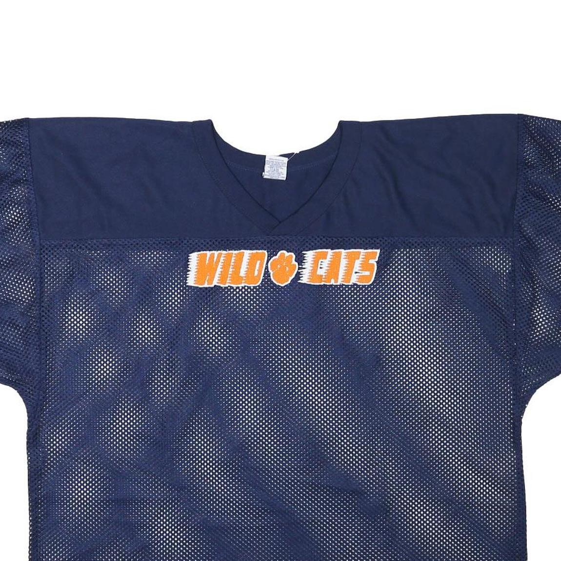 RUSSELL ATHLETIC Mens Navy Blue Wild Cats Graphic T-Shirt XL Short Sleeve V-Neck