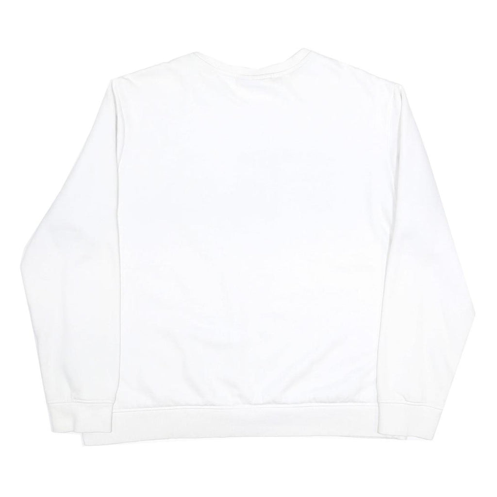 FILA Womens White Black & Red Logo Crew Neck XL Sweatshirt Cotton Blend