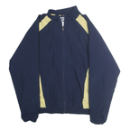 RUSSELL ATHLETIC Mens Navy & Pale Yellow Zip Jacket L Polyester Sportswear