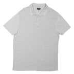 RIVER ISLAND Mens Grey Short Sleeve Polo Shirt XL Plain Cotton Blend Casual