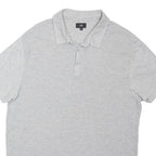RIVER ISLAND Mens Grey Short Sleeve Polo Shirt XL Plain Cotton Blend Casual