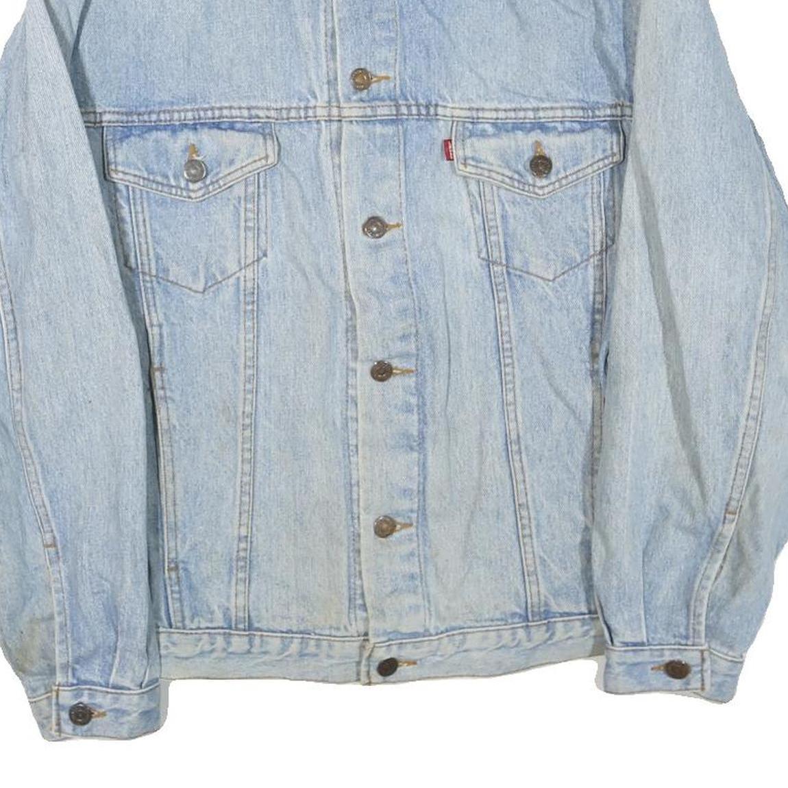 LEVI'S Mens Blue Cotton Blend Denim Jacket L Button Closure Classic Fit Casual