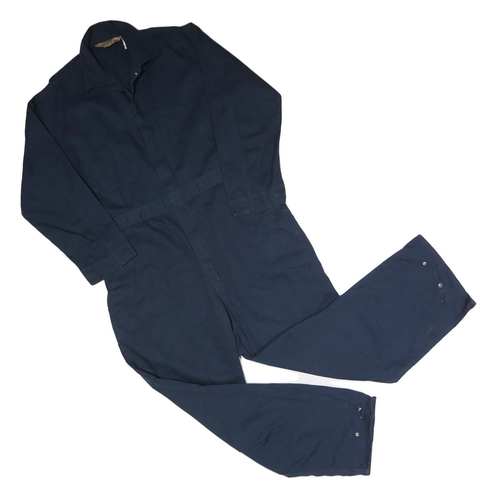 C.E. SCHMIDT WORKWEAR Mens Navy Blue Cotton Blend Dungarees L W40 L30 Workwear