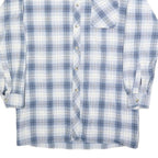 BREMO Mens Blue & White Check Shirt L Casual Cotton Blend Long Sleeve
