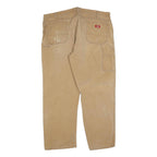 DICKIES Mens Jeans Beige Relaxed Loose Denim W44 L32 Workwear Utility Zip
