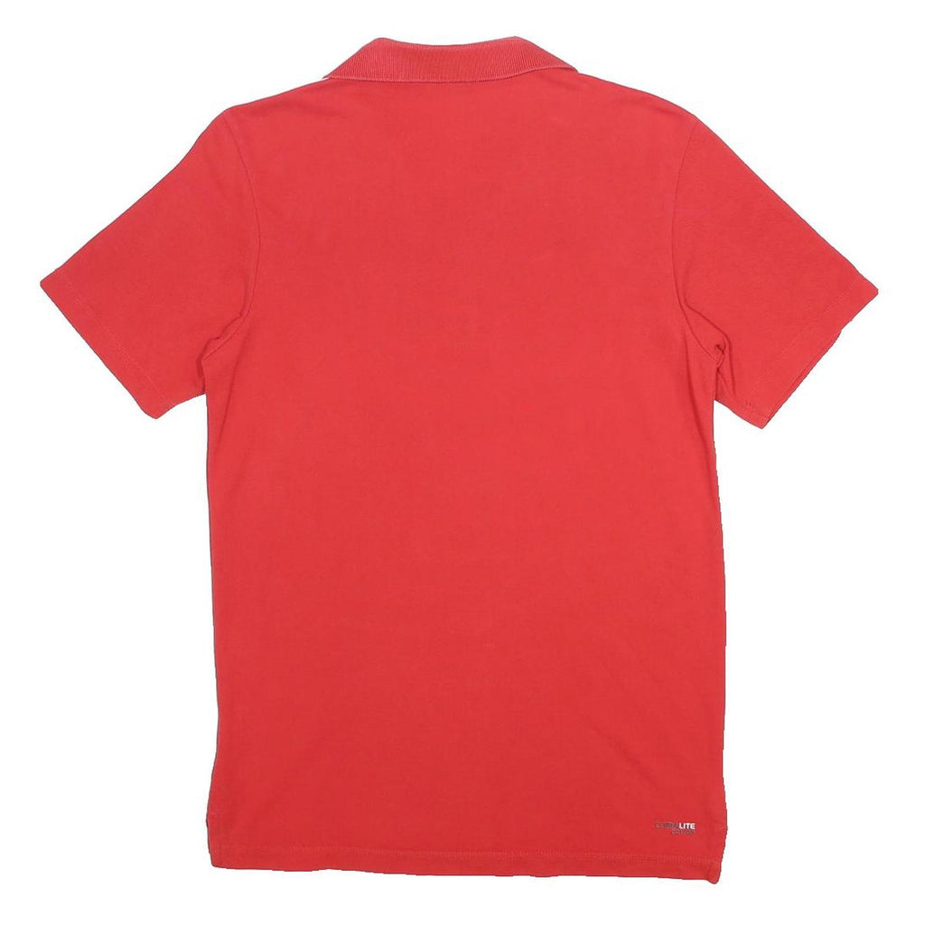 ADIDAS Mens Red Short Sleeve Plain S Cotton Blend Polo Shirt Sportswear