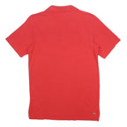 ADIDAS Mens Red Short Sleeve Plain S Cotton Blend Polo Shirt Sportswear