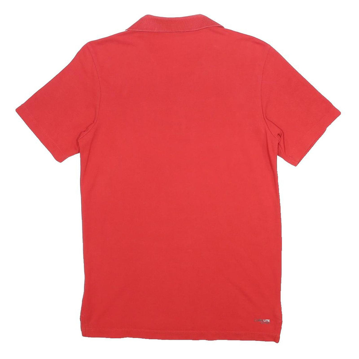ADIDAS Mens Red Short Sleeve Plain S Cotton Blend Polo Shirt Sportswear
