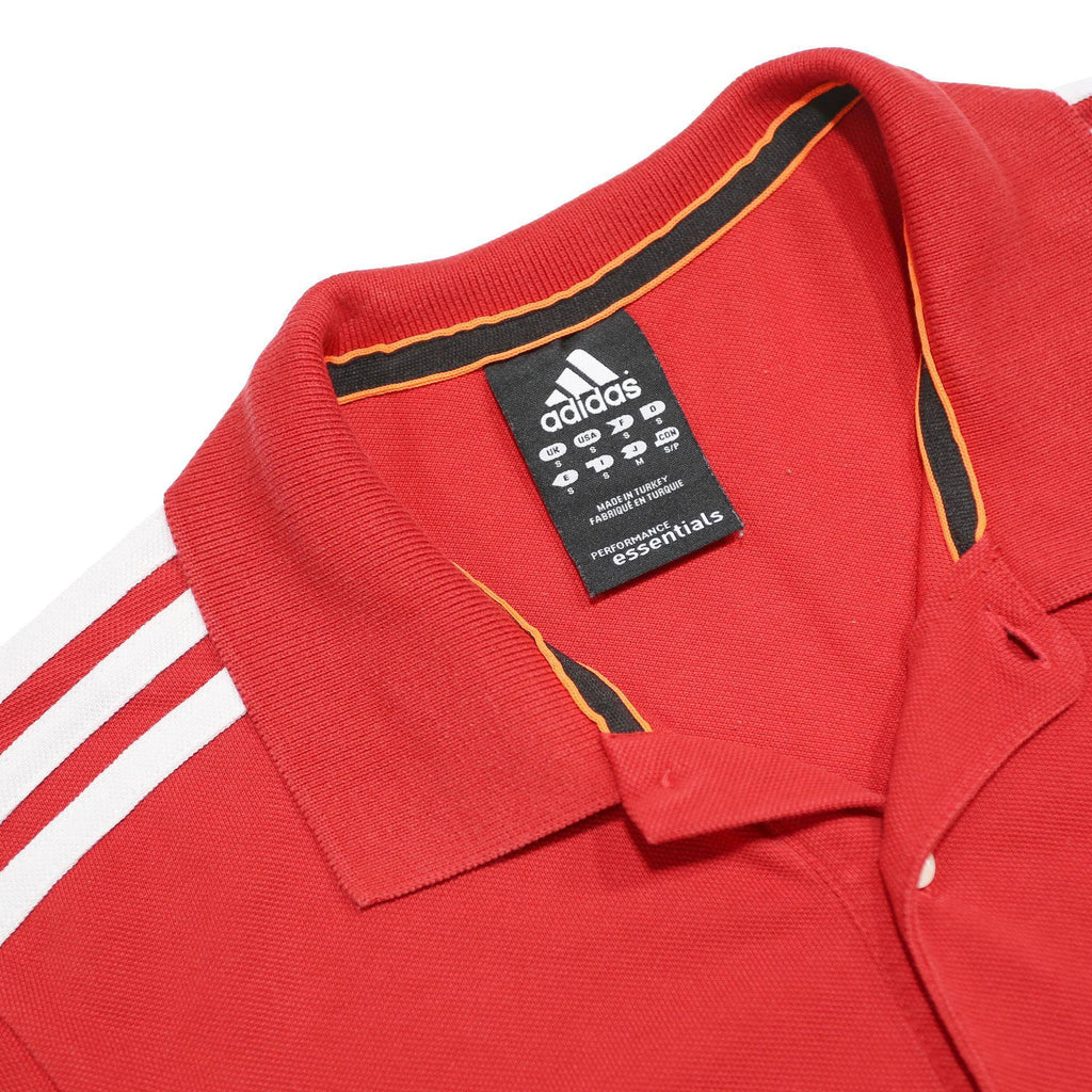 ADIDAS Mens Red Short Sleeve Plain S Cotton Blend Polo Shirt Sportswear