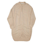 ZARA Womens Shirt Dress Beige Long Sleeve Short S