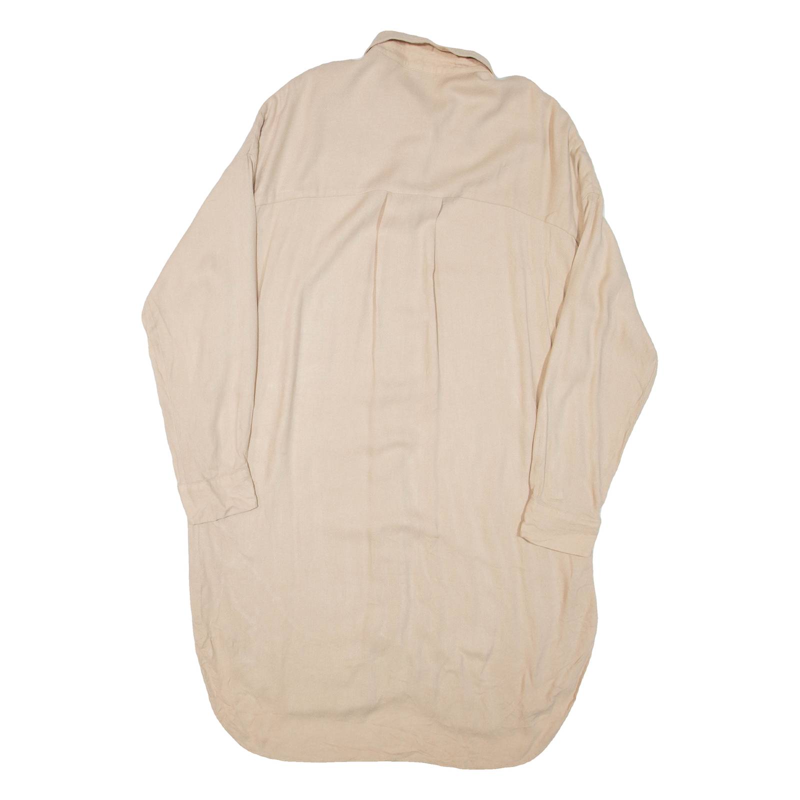 ZARA Womens Shirt Dress Beige Long Sleeve Short S