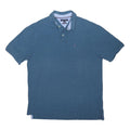 TOMMY HILFIGER Mens Blue Short Sleeve Plain XL Cotton Blend Polo Shirt Casual