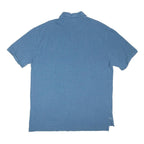 TOMMY HILFIGER Mens Blue Short Sleeve Plain XL Cotton Blend Polo Shirt Casual