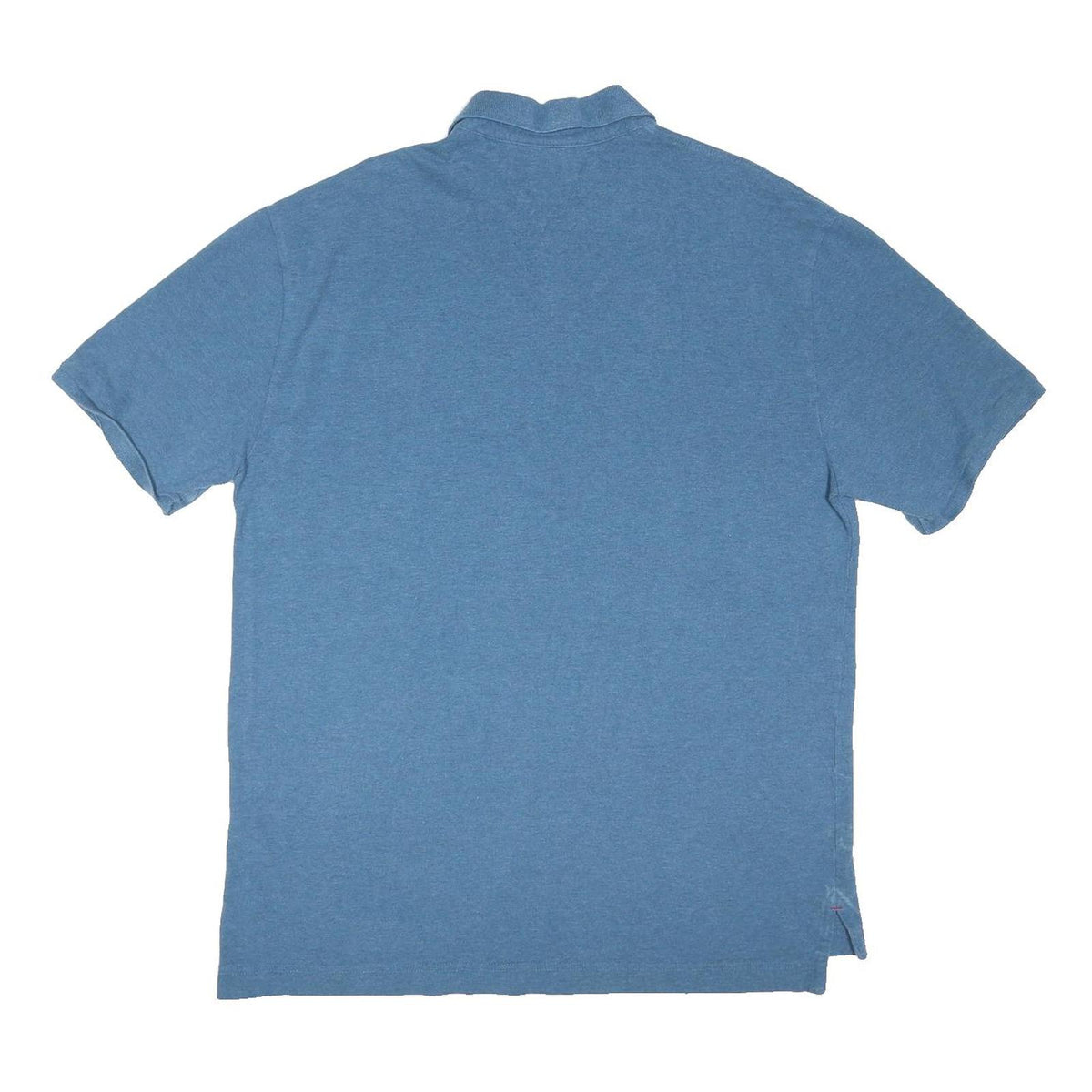 TOMMY HILFIGER Mens Blue Short Sleeve Plain XL Cotton Blend Polo Shirt Casual